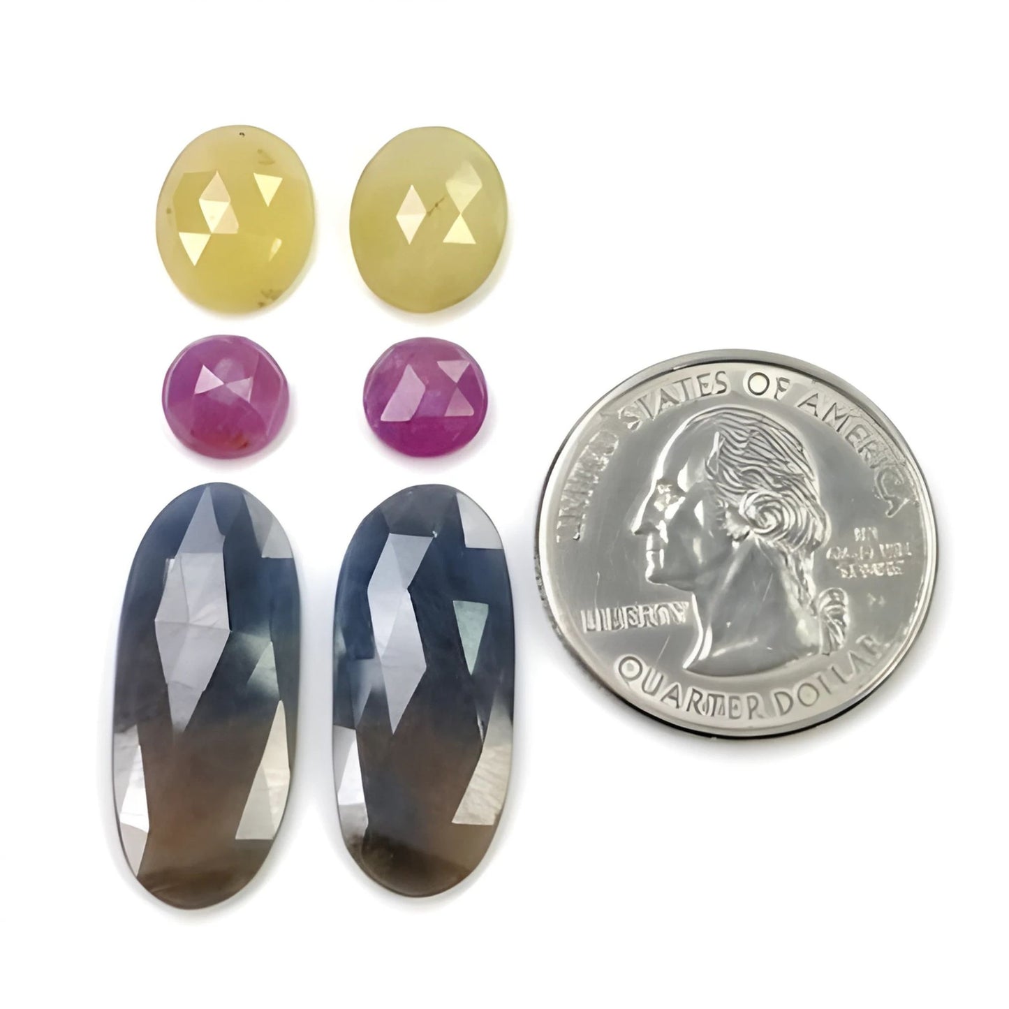 31.40cts Natural Untreated Multi Sapphire Gemstone Oval Shape Rose Cut Slices 6pcs