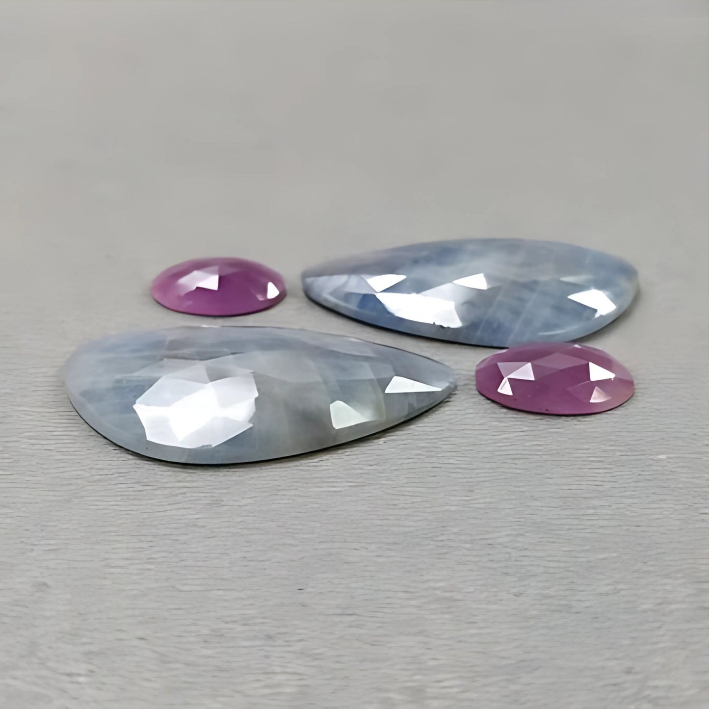 57.50cts Natural Untreated Multi Sapphire Gemstone Fancy Shape Rose Cut Slices 4pcs