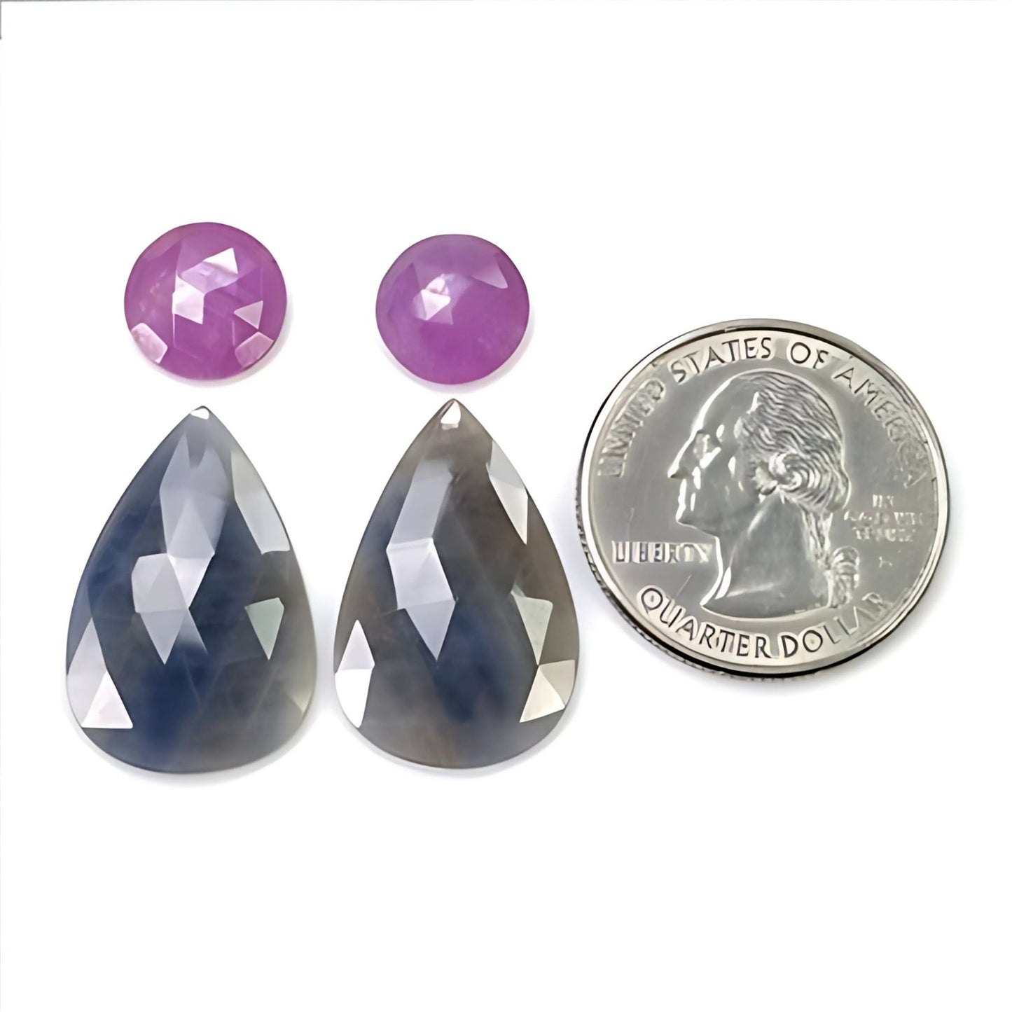 Flat Back Multi Sapphire Gemstone