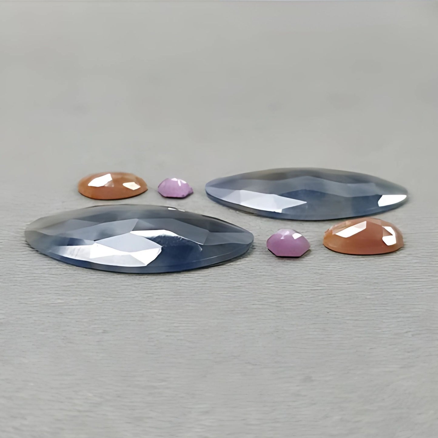 34.00cts Natural Untreated Multi Sapphire Gemstone Fancy Shape Rose Cut Slices 6pcs