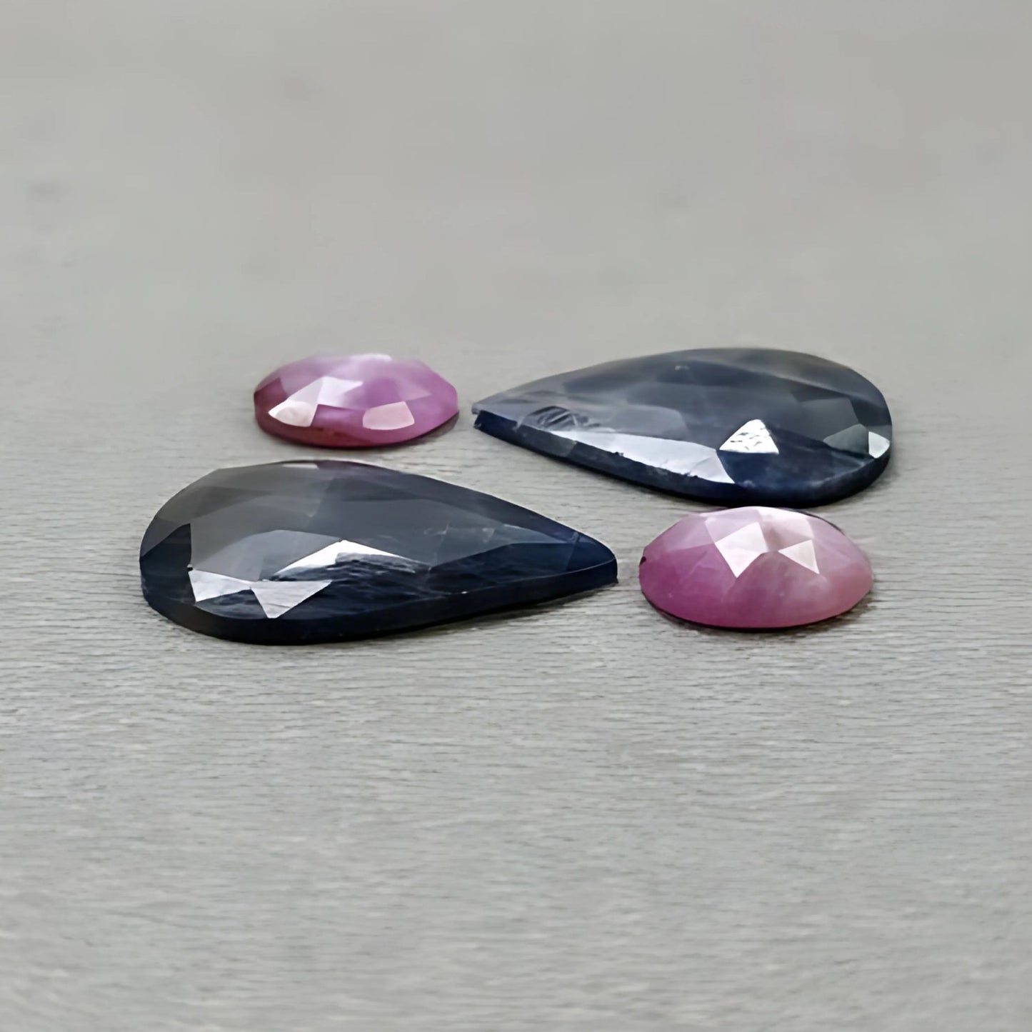 19.80cts Natural Untreated Multi Sapphire Gemstone Pear Shape Rose Cut Slices 4pcs