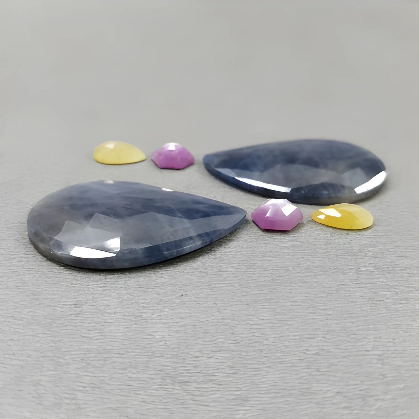 56.85cts Natural Untreated Multi Sapphire Gemstone Fancy Shape Rose Cut Slices 6pcs