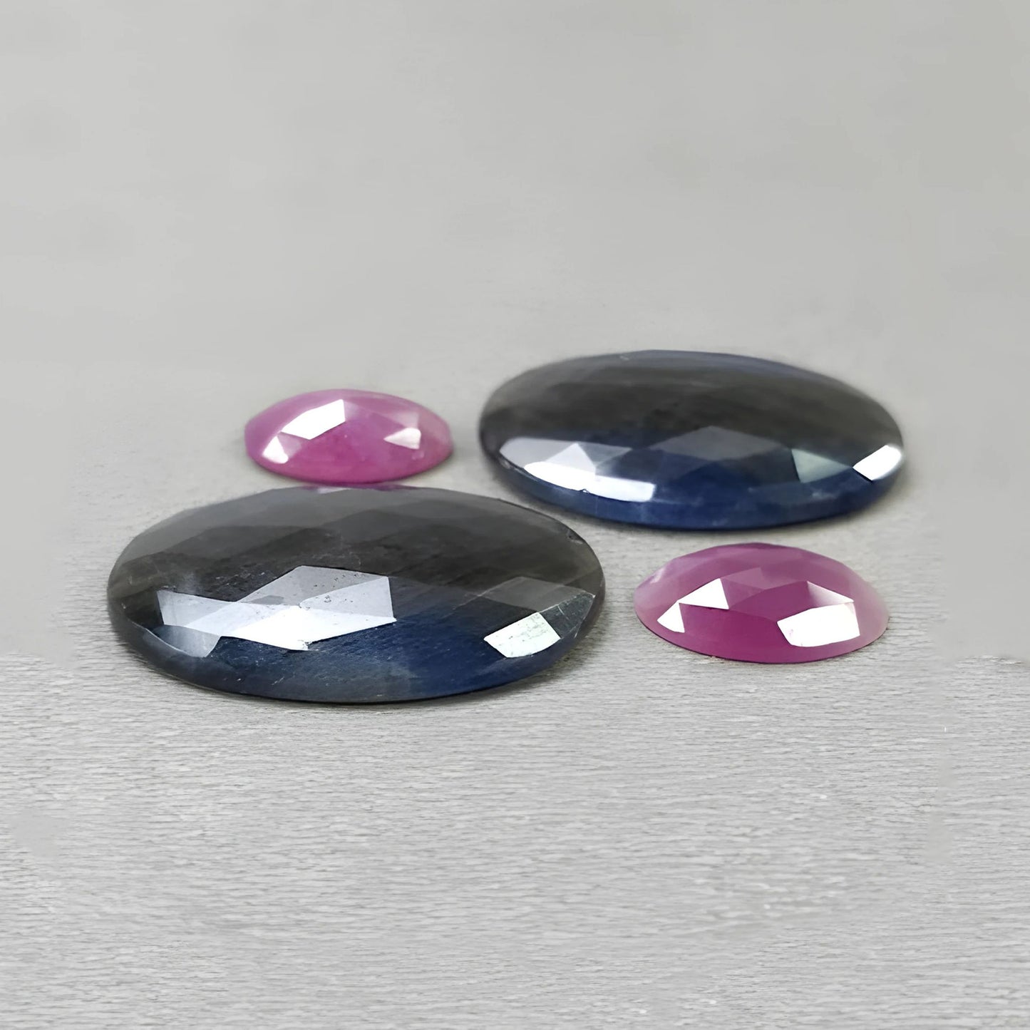 70.35cts Natural Untreated Multi Sapphire Gemstone Oval Shape Rose Cut Slices 4pcs
