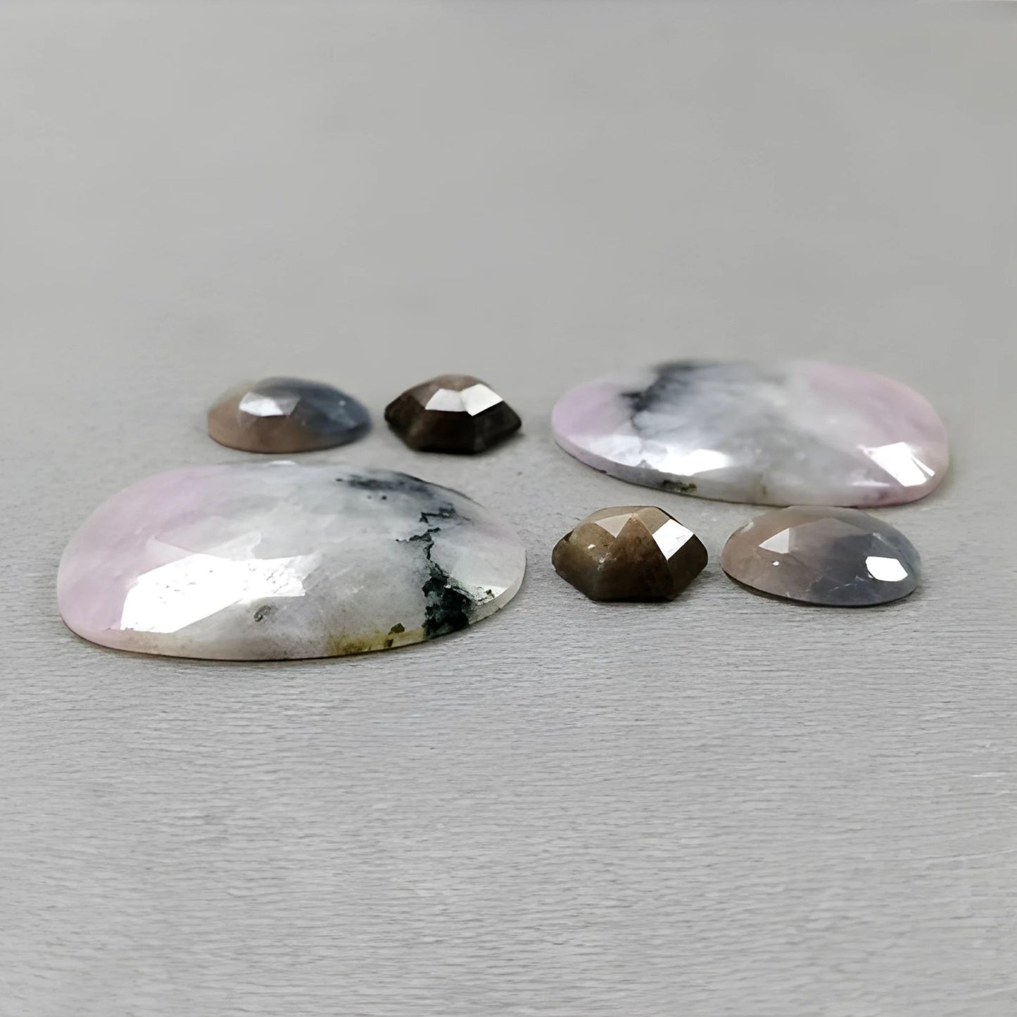 69.00cts Natural Untreated Multi Sapphire Gemstone Fancy Shape Rose Cut Slices 6pcs
