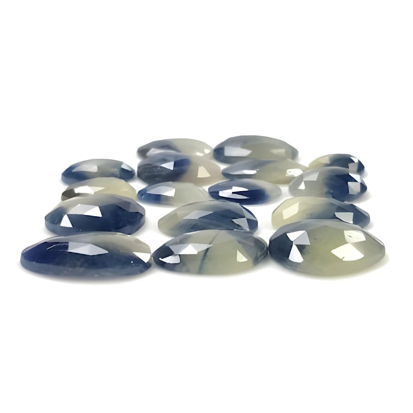 82.95cts Natural Untreated Multi Sapphire Gemstone Egg Shape Rose Cut Slices 16pcs