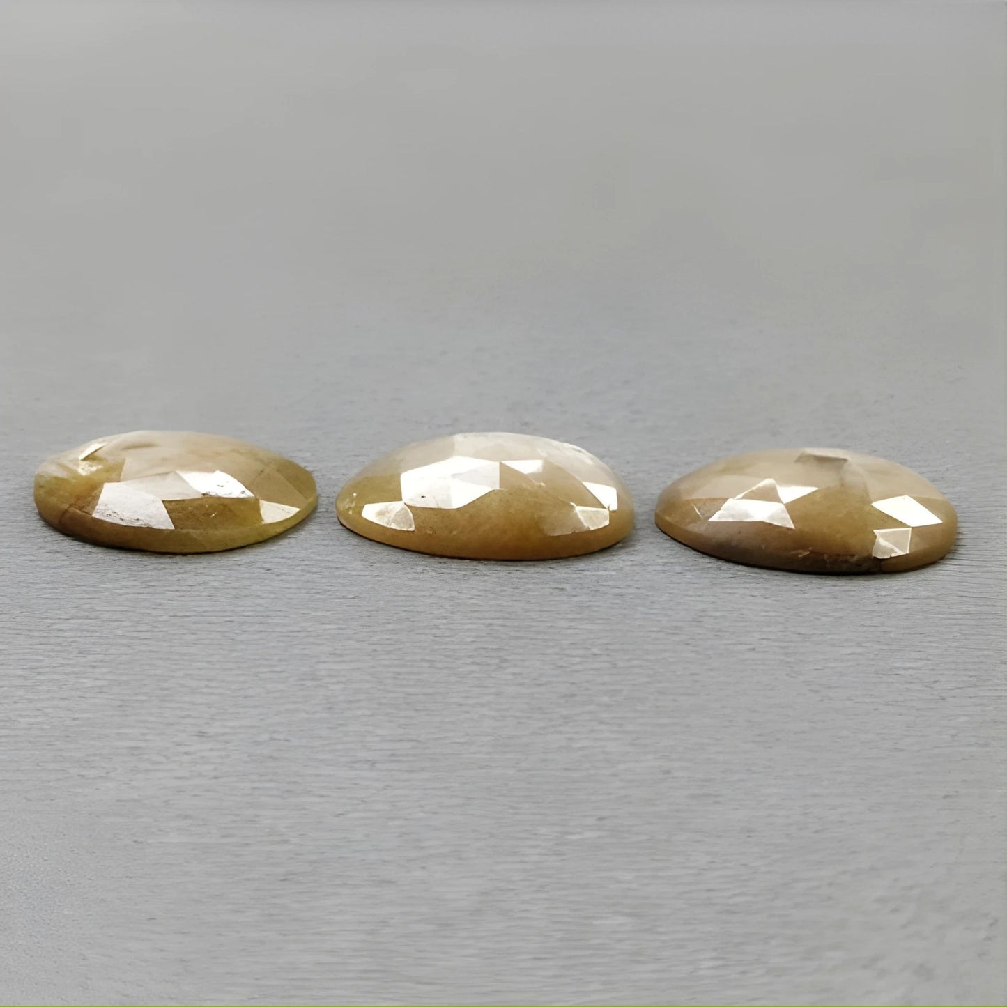 29.75cts Natural Untreated Orange Sapphire Gemstone Egg Shape Rose Cut Slices 3pcs