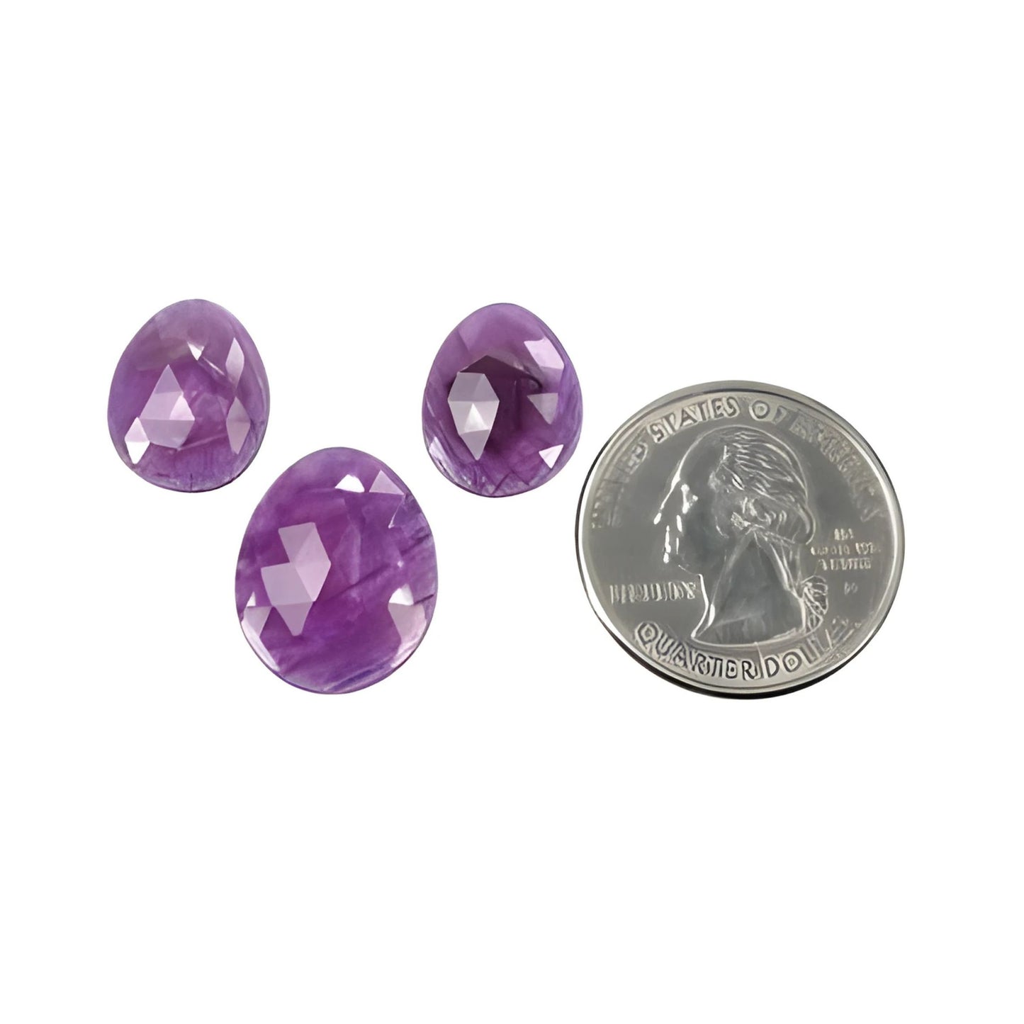 Flat Back Purple Sapphire Gemstone