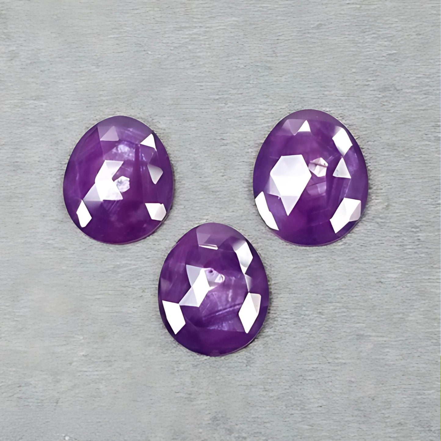 Purple Sapphire Rose Cut Slices