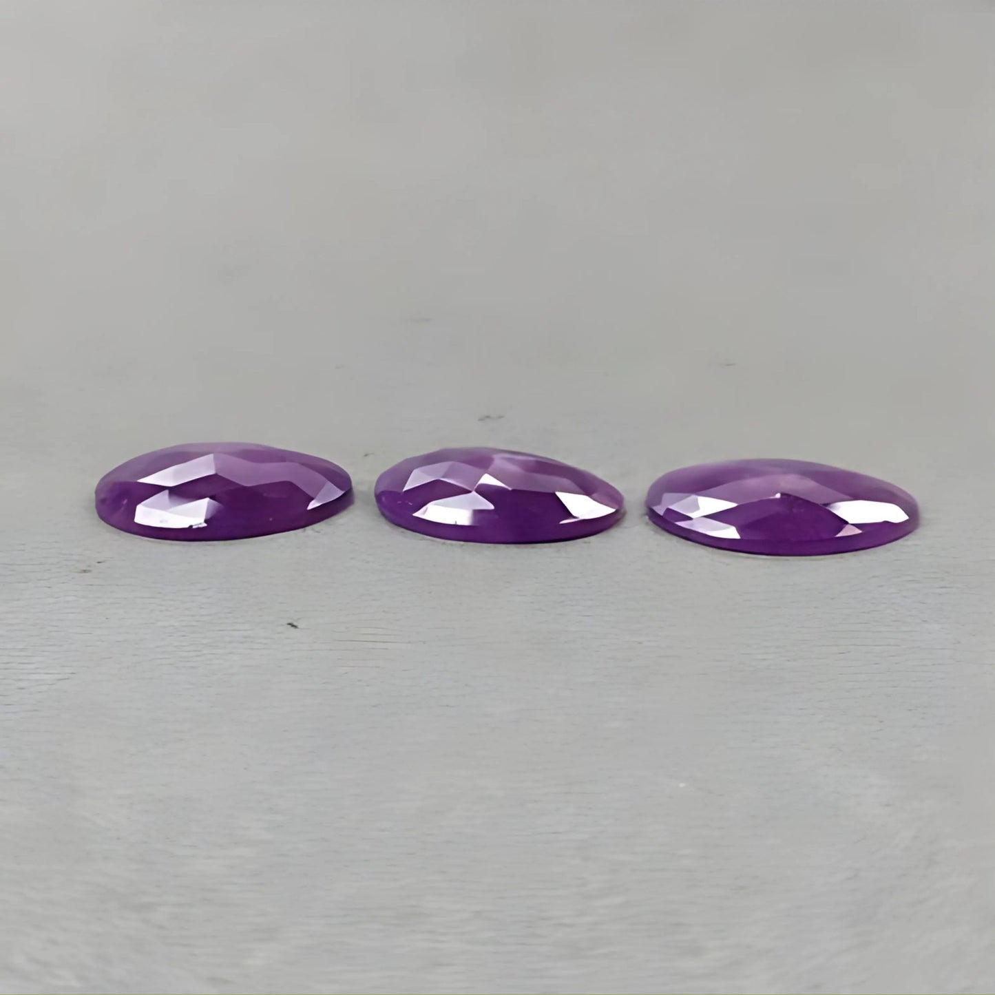 33.95cts Natural Untreated Purple Sapphire Gemstone Fancy Shape Rose Cut Slices 3pcs