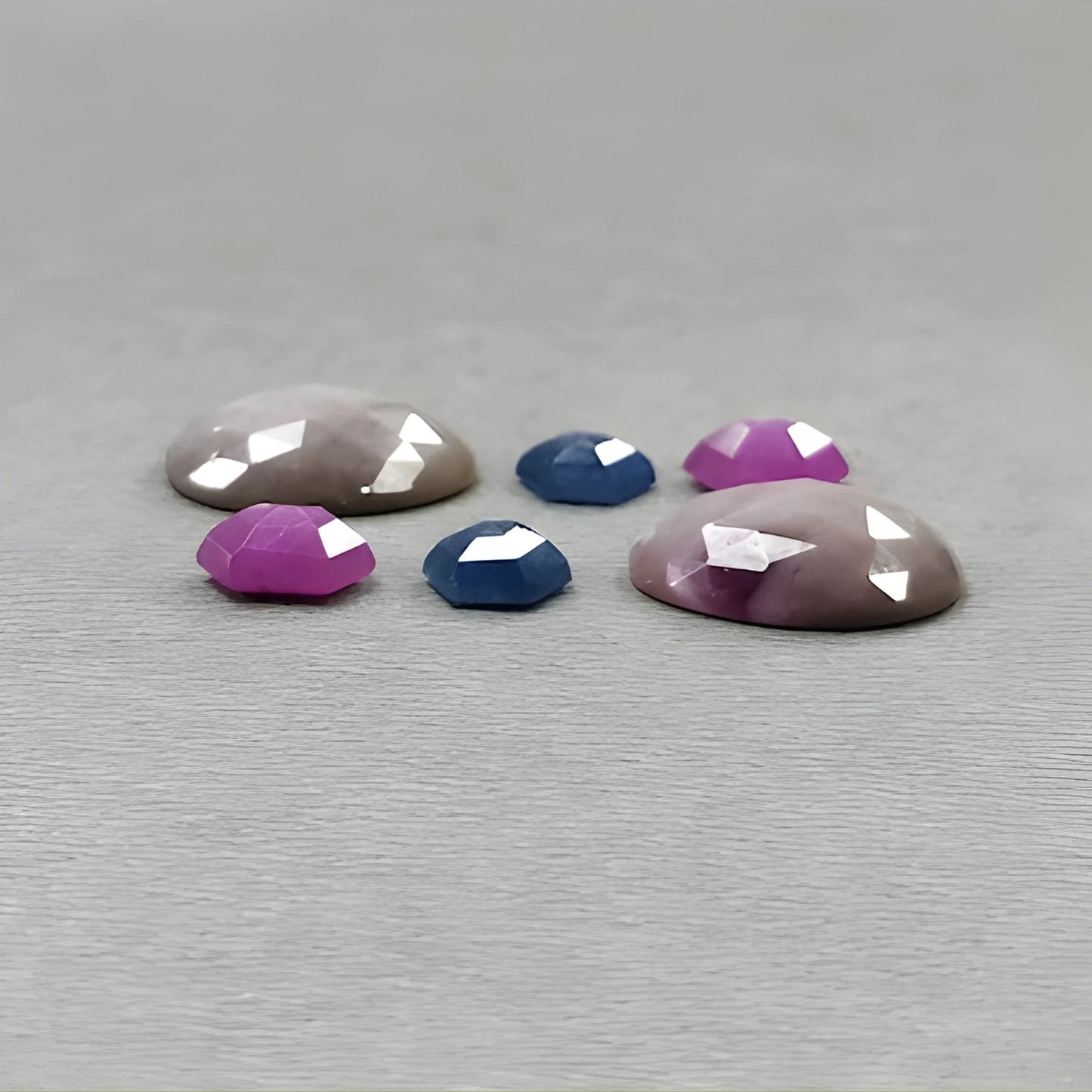 19.61cts Natural Untreated Multi Sapphire Gemstone Fancy Shape Rose Cut Slices 6pcs