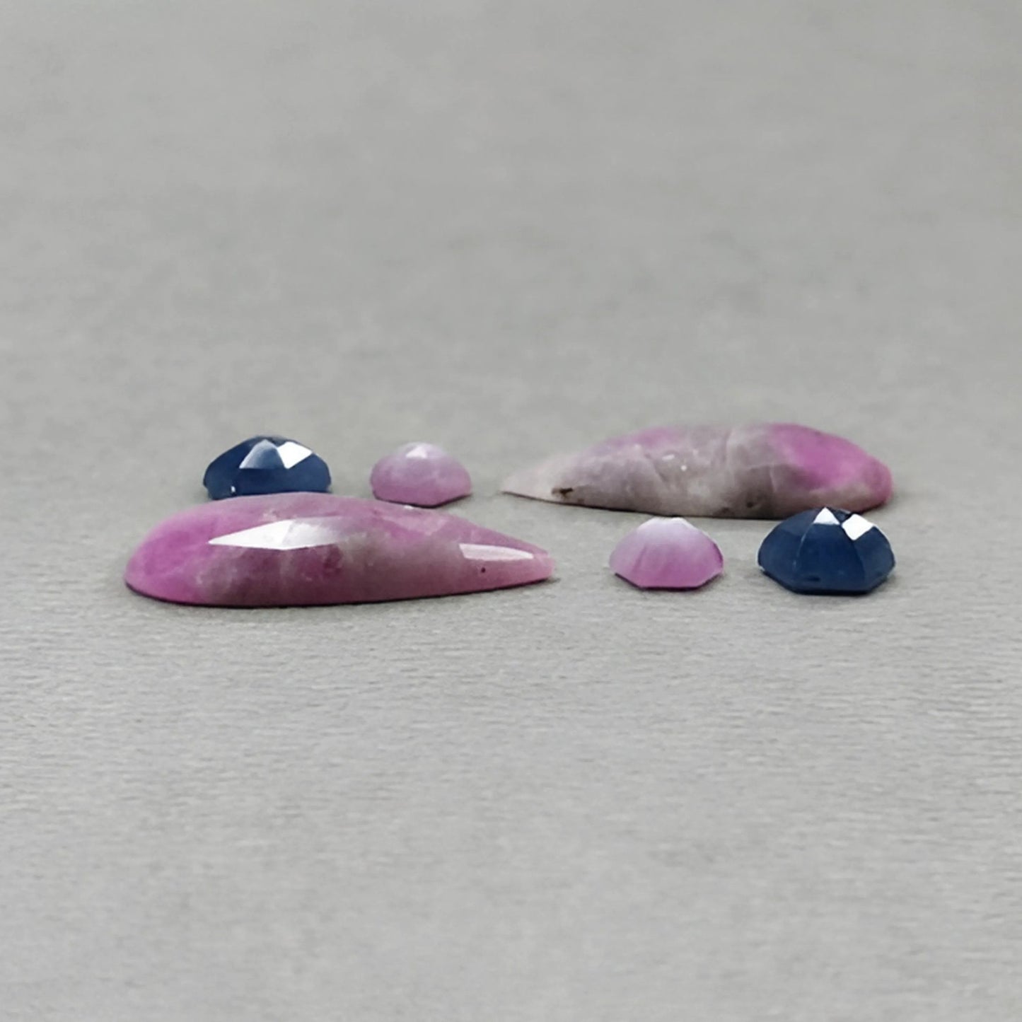 16.90cts Natural Untreated Multi Sapphire Gemstone Pear Shape Rose Cut Slices 5.5*5mm - 21*9mm 6pcs