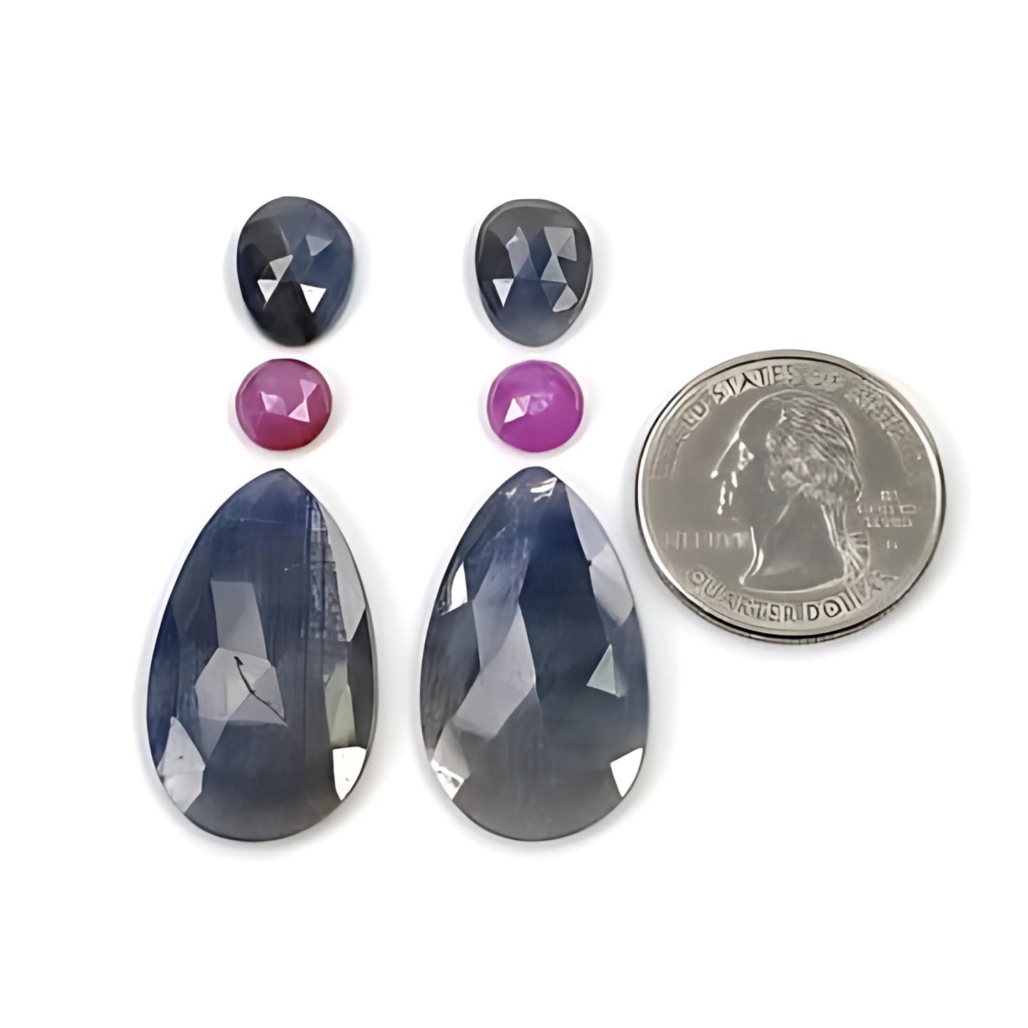 Multi Sapphire Gemstone Rose Cut Slices