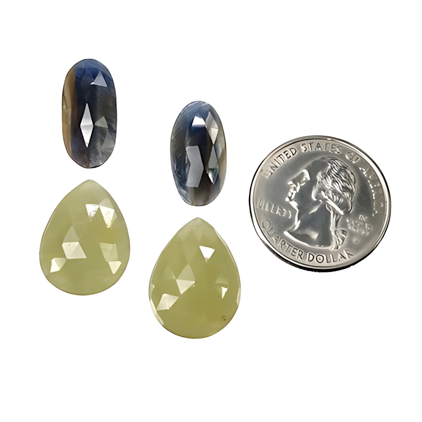 Multi Sapphire Gemstone Rose Cut Slices