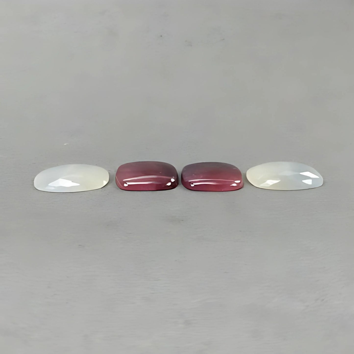 47.20cts Natural Untreated Multi Sapphire Gemstone Cushion Shape Rose Cut Slices 17mm - 19.5*15.5mm 4pcs