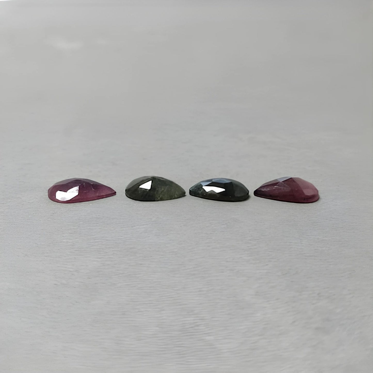 19.30cts Natural Untreated Multi Sapphire Gemstone Pear Shape Rose Cut Slices 7*5mm - 14*10mm 4pcs