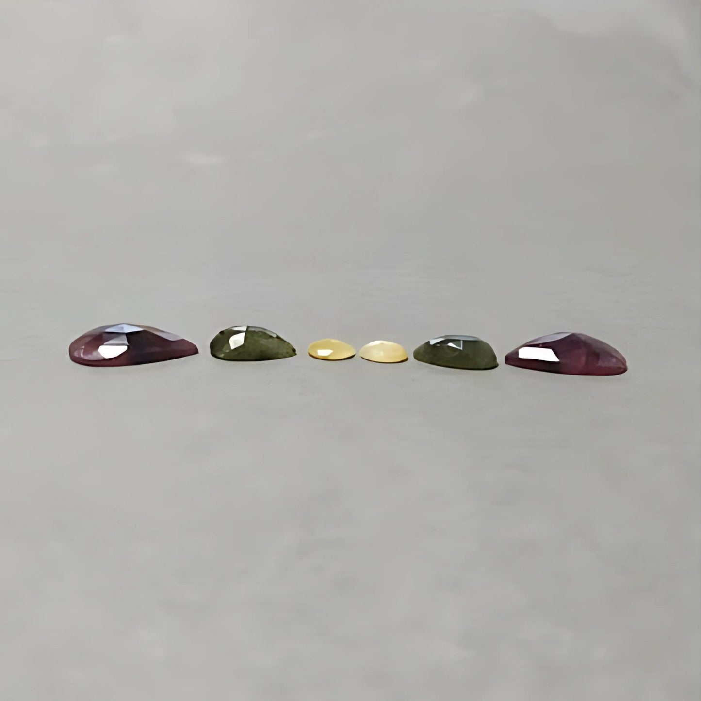 29.00cts Natural Untreated Multi Sapphire Gemstone Pear Shape Rose Cut Slices 13*9mm - 18*13mm 6pcs