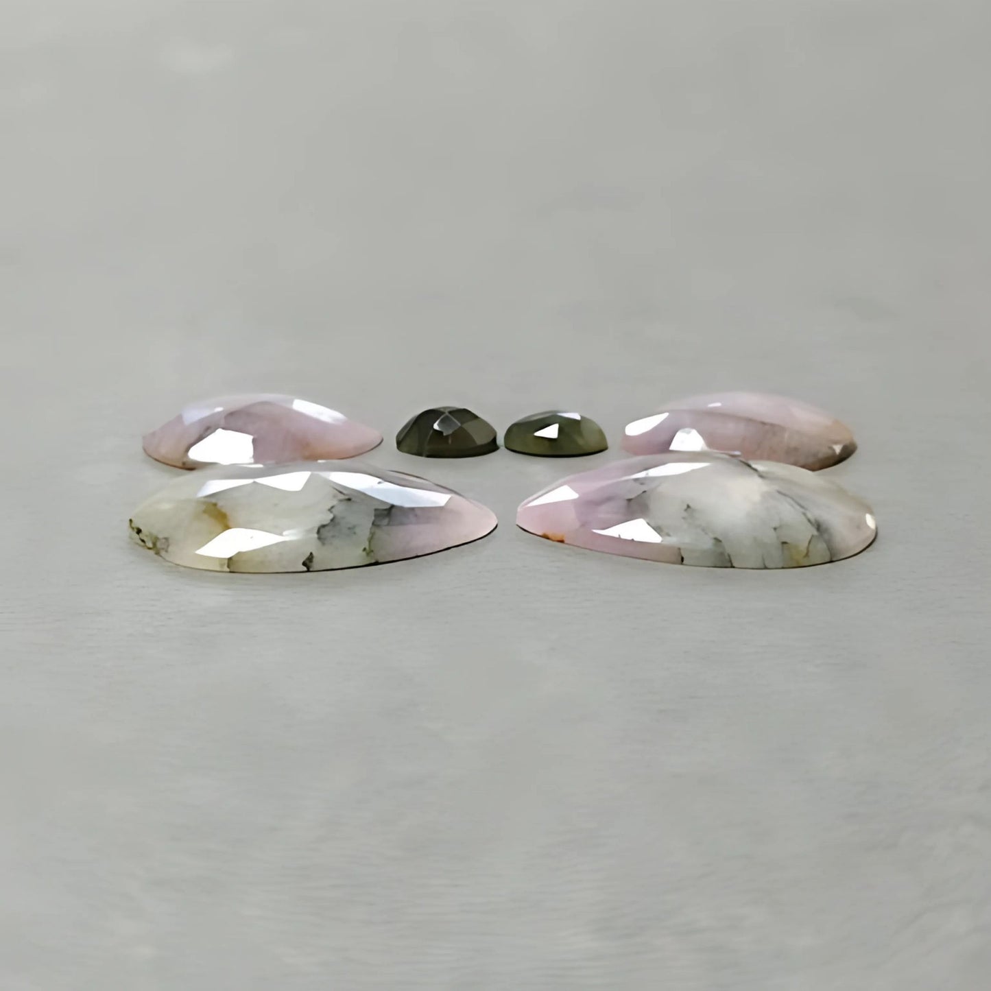 104.50cts Natural Untreated Multi Sapphire Gemstone Pear Shape Rose Cut Slices 10*8mm - 30.5*23.5mm 6pcs