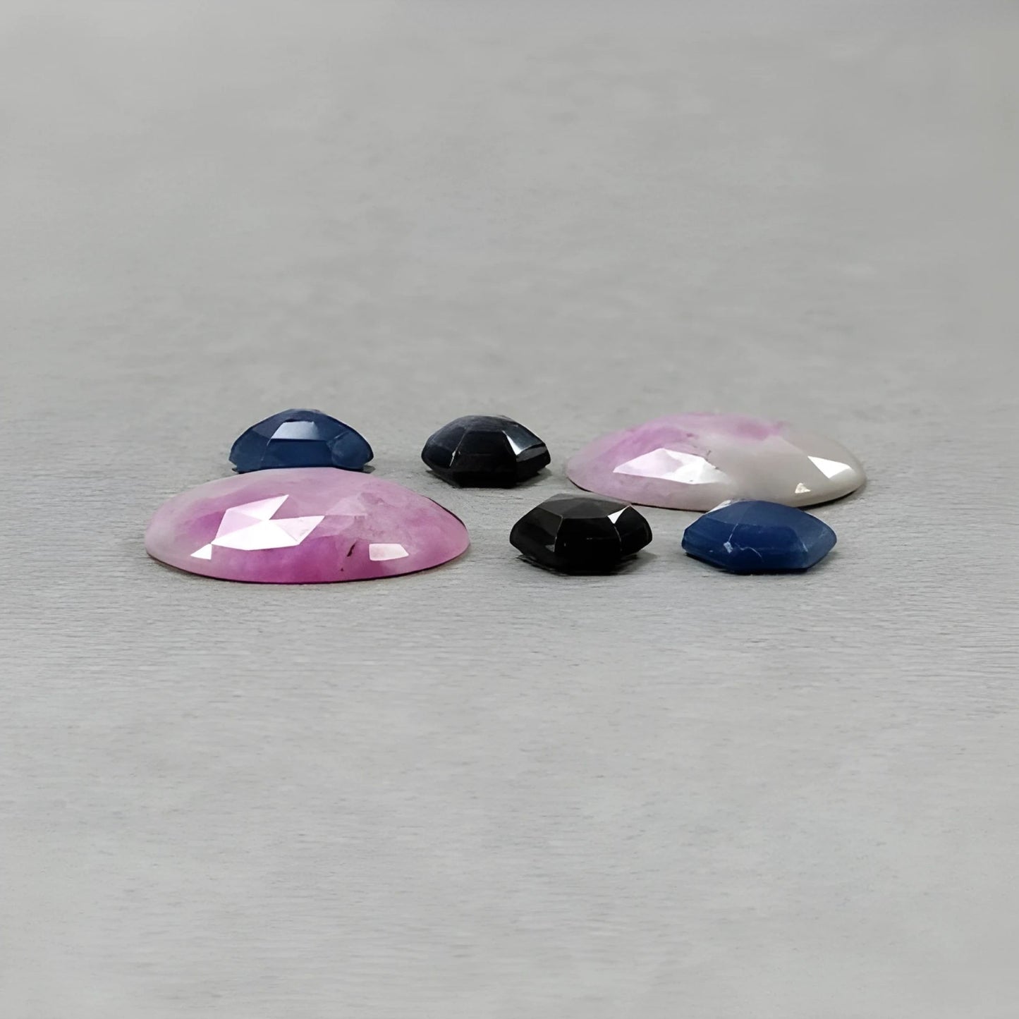 26.70cts Natural Untreated Multi Sapphire Gemstone Fancy Shape Rose Cut Slices 8*7mm - 18*15mm 6pcs