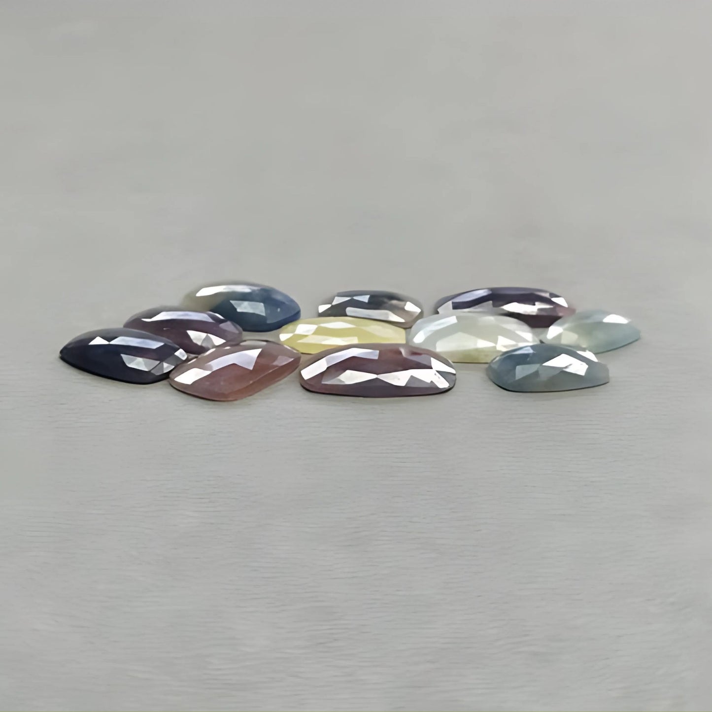 80.00cts Natural Untreated Multi Sapphire Gemstone Cushion Shape Rose Cut Slices 14*9mm - 20*11mm 11pcs