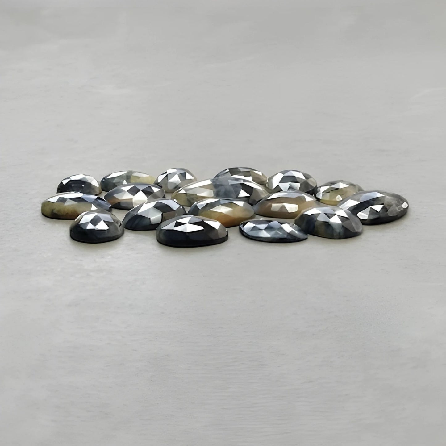 93.40cts Natural Untreated Multi Sapphire Gemstone Egg Shape Rose Cut Slices 12*9mm - 21*13mm 17pcs