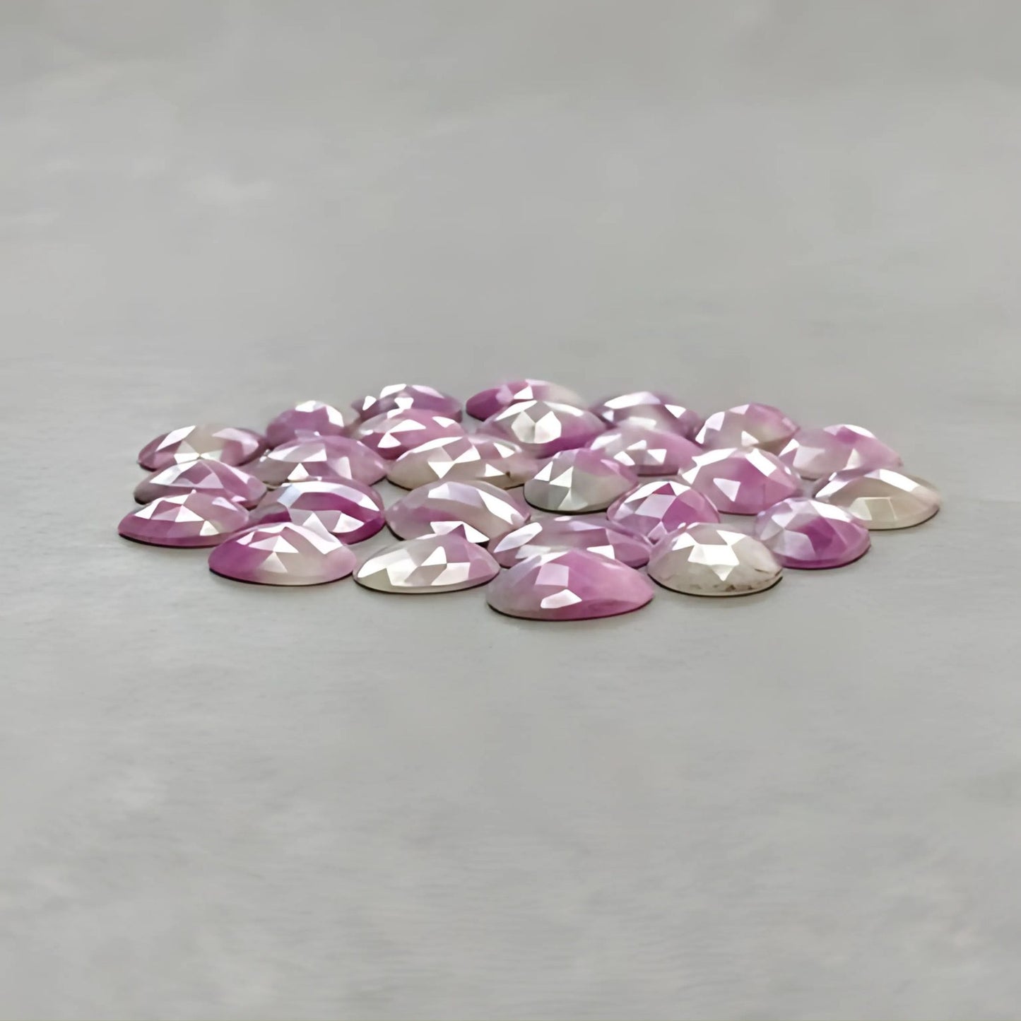 87.50cts Natural Untreated Multi Sapphire Gemstone Egg Shape Rose Cut Slices 11*9mm - 15*13mm 26pcs