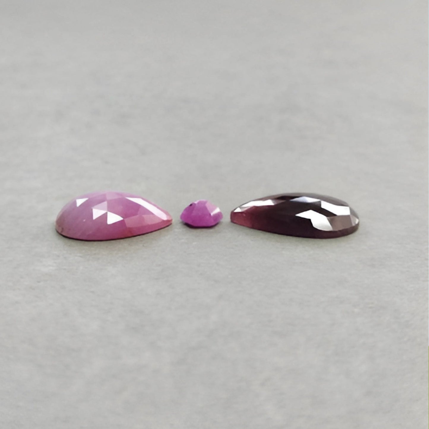 29.90cts Natural Untreated Multi Sapphire Gemstone Pear Shape Rose Cut Slices 7*6.5mm - 21*9.5mm 3pcs