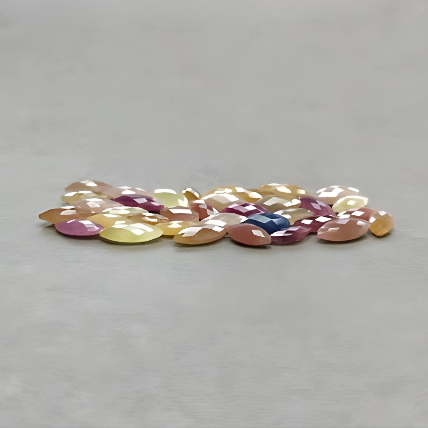 56.00cts Natural Untreated Multi Sapphire Gemstone Marquise Shape Checker Cut Briolette 9*4mm - 12*6mm 35pcs