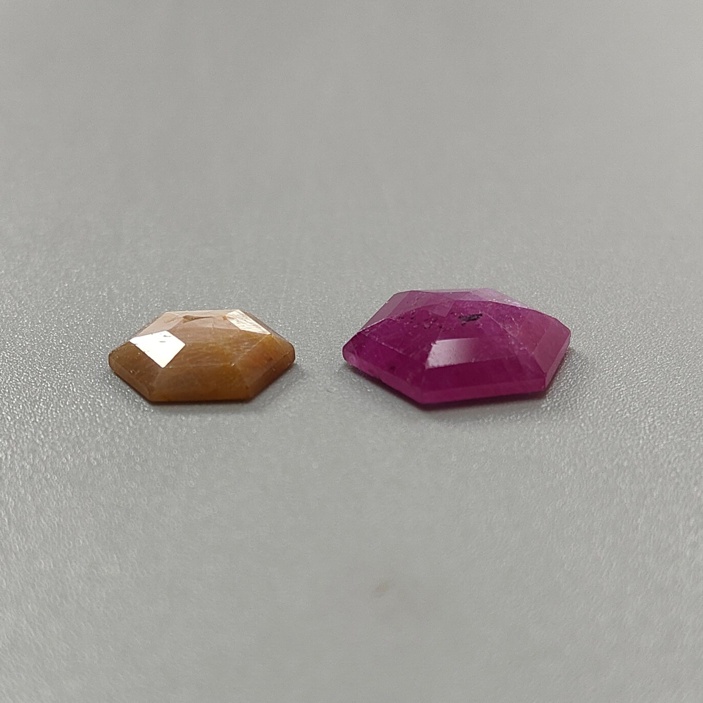 12.20cts Natural Untreated Multi Sapphire Gemstone Hexagon Shape Step Cut 12*11mm - 15*13.5mm 2pcs