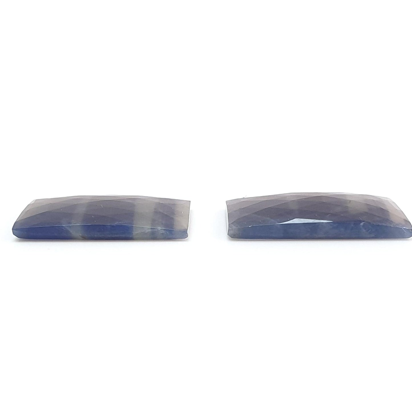 Multi Sapphire Gemstone Rose Cut Slices: 50.80cts Natural Untreated Bi-Color Sapphire Faceted Cushion Shape 25*18mm Pair for Jewelry
