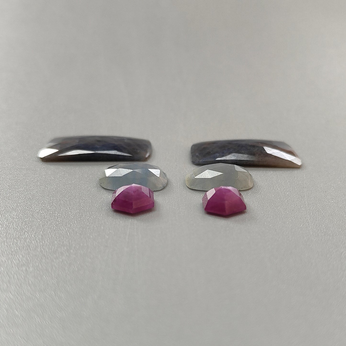 33.90cts Natural Untreated Multi Sapphire Gemstone Fancy Shape Rose Cut Slices 9*8mm - 24*12mm 6pcs
