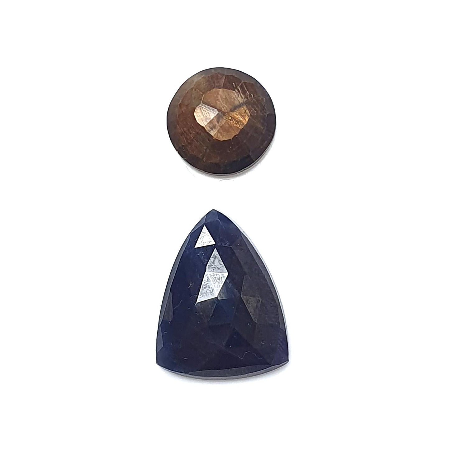 Multi Sapphire Gemstone Rose Cut Slices: Natural Untreated Blue, Pink Sapphire Fancy Shape Faceted 2pcs, 4pcs Sets for Jewelry