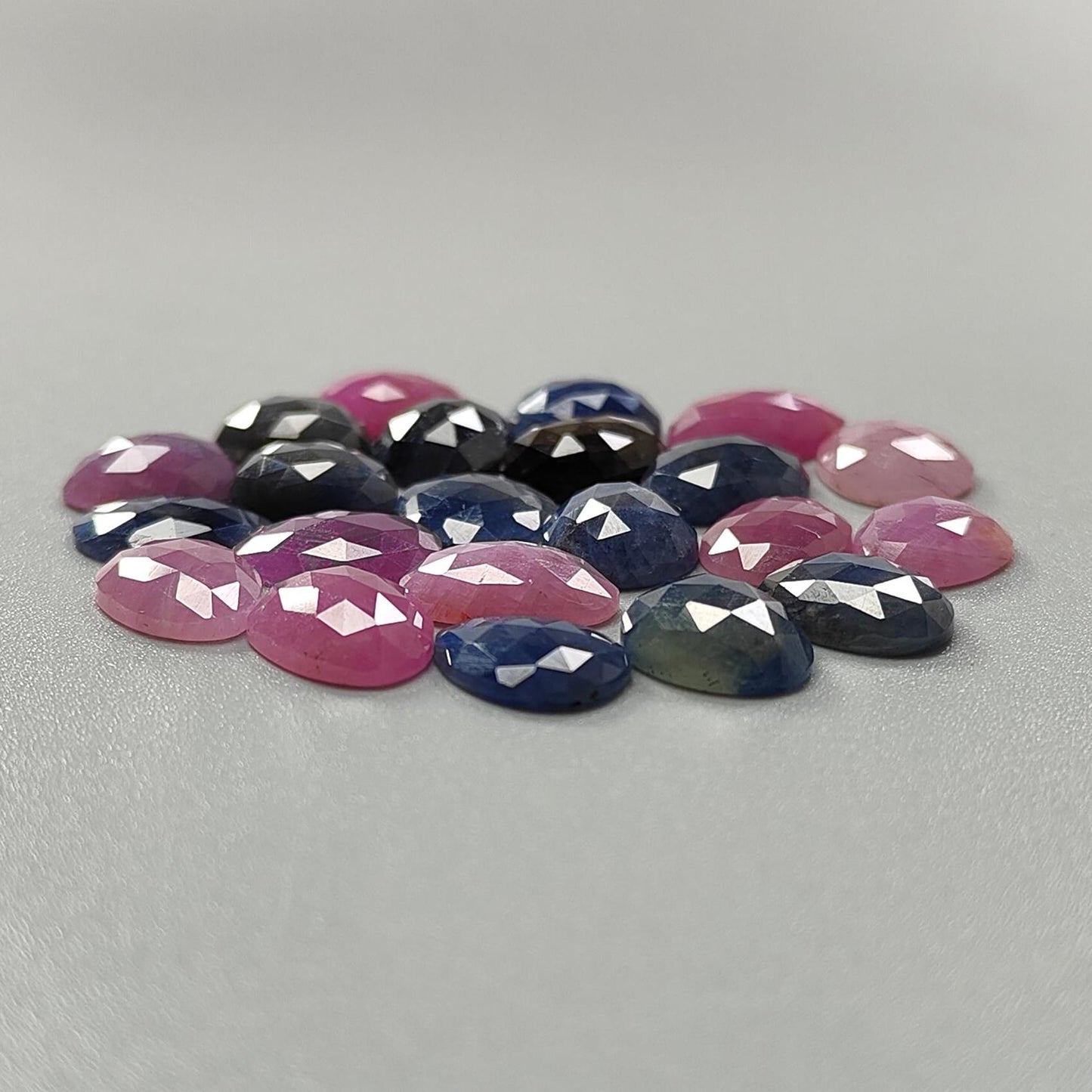 Multi Sapphire Gemstone Rose Cut Slices: Natural Untreated Unheated Sapphire Fancy Shape Faceted Lots for Jewelry September Birthstone