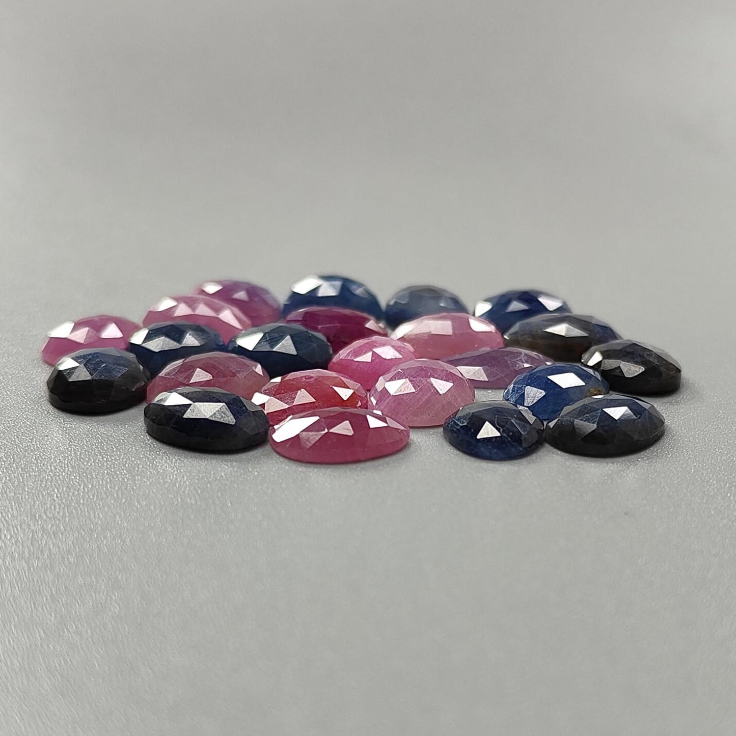 Multi Sapphire Gemstone Rose Cut Slices: Natural Untreated Unheated Sapphire Fancy Shape Faceted Lots for Jewelry September Birthstone