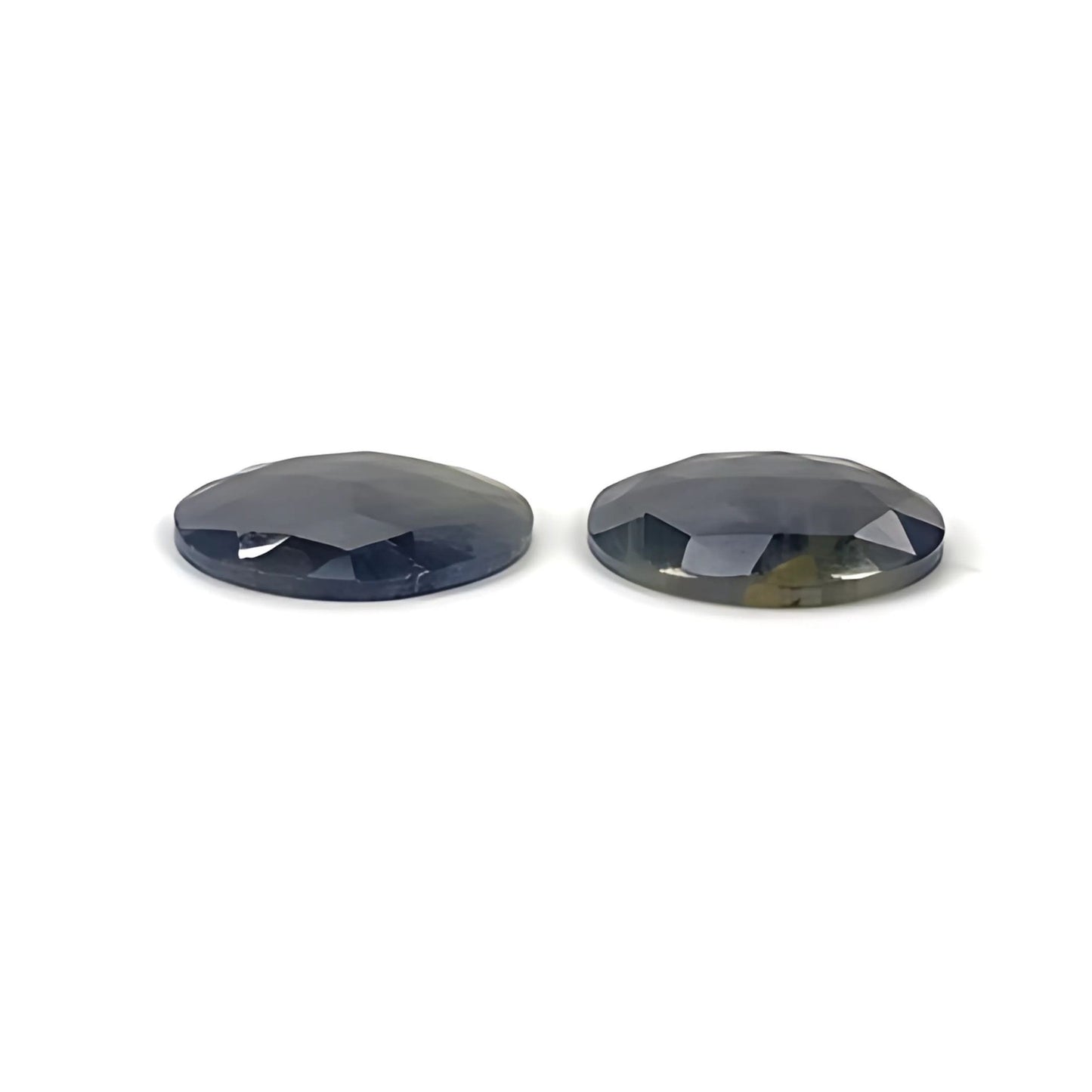 18.00cts Natural Untreated Multi Sapphire Gemstone Round Shape Rose Cut Slices Pair