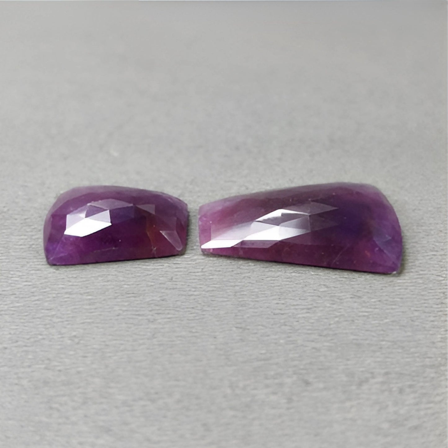28.70cts Natural Untreated Purple Sapphire Gemstone Fancy Shape Rose Cut Slices 2pcs