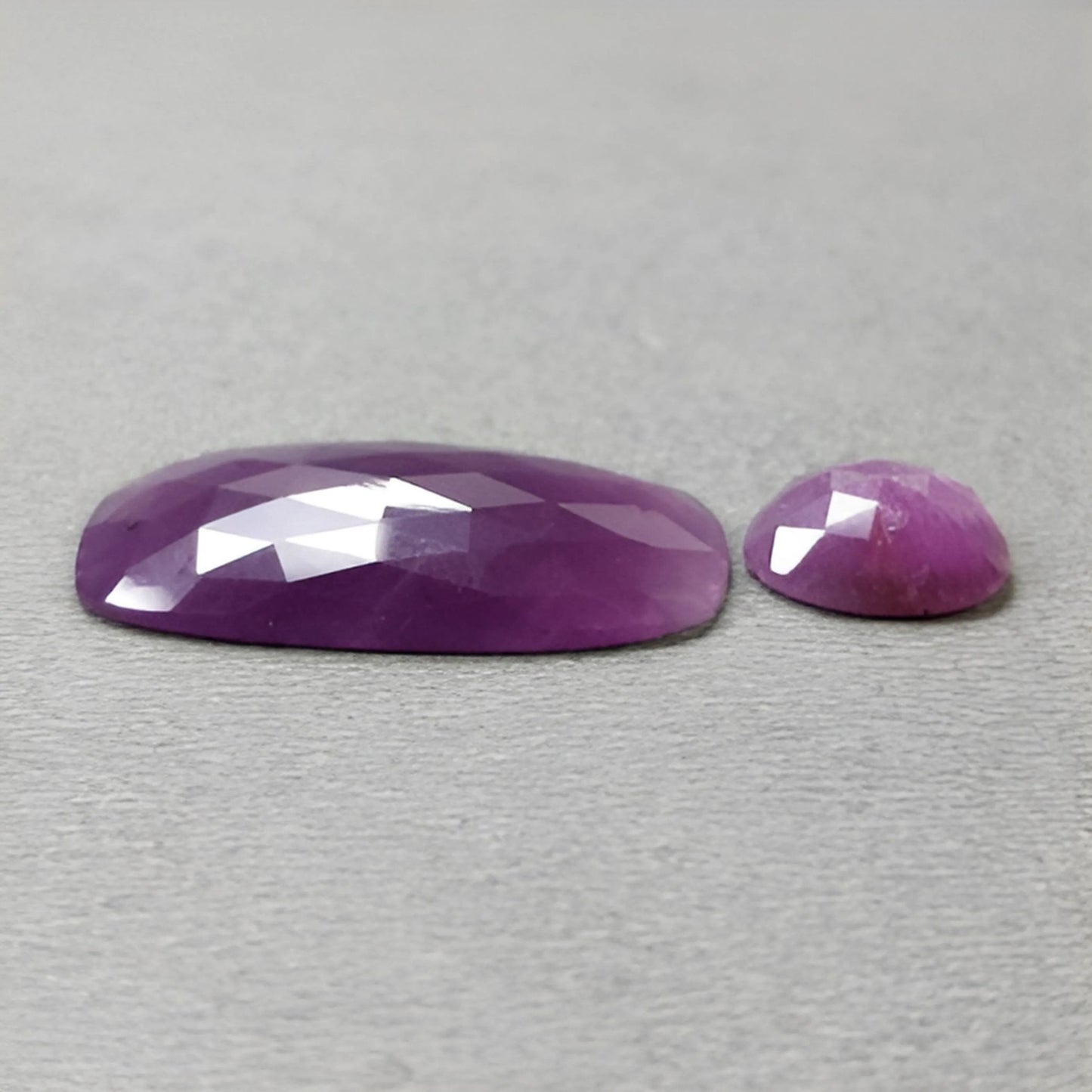 22.15cts Natural Untreated Purple Sapphire Gemstone Baguette Shape Rose Cut Slices 2pcs