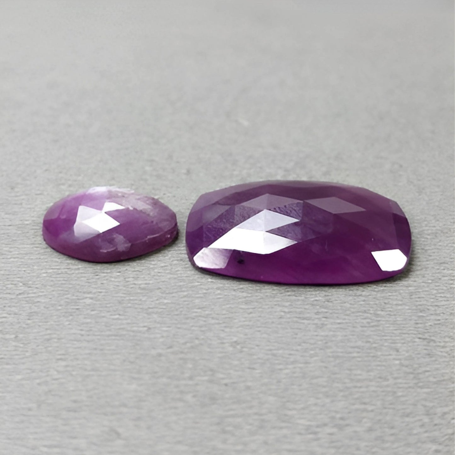 20.90cts Natural Untreated Purple Sapphire Gemstone Baguette Shape Rose Cut Slices 2pcs