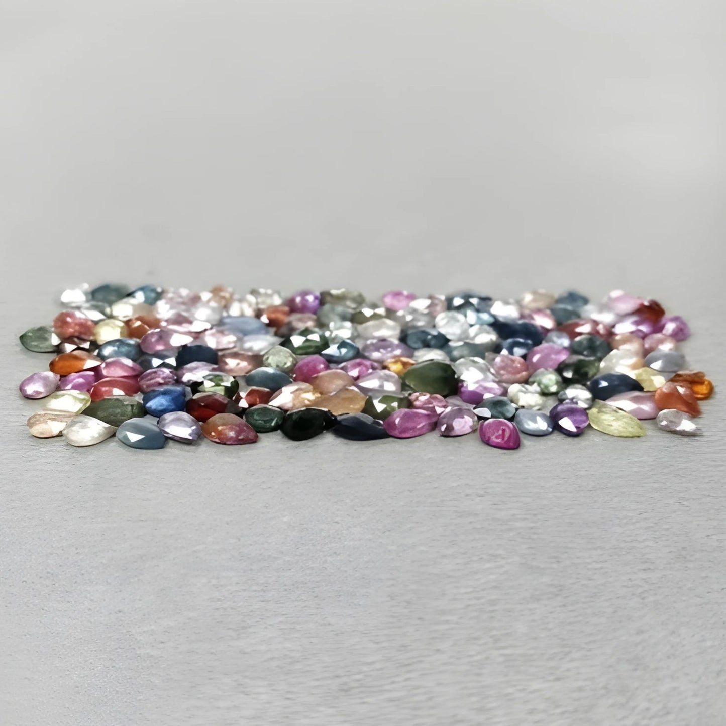 25.60cts Natural Untreated Multi Sapphire Gemstone Pear Shape Rose Cut Slices 119pcs Lot