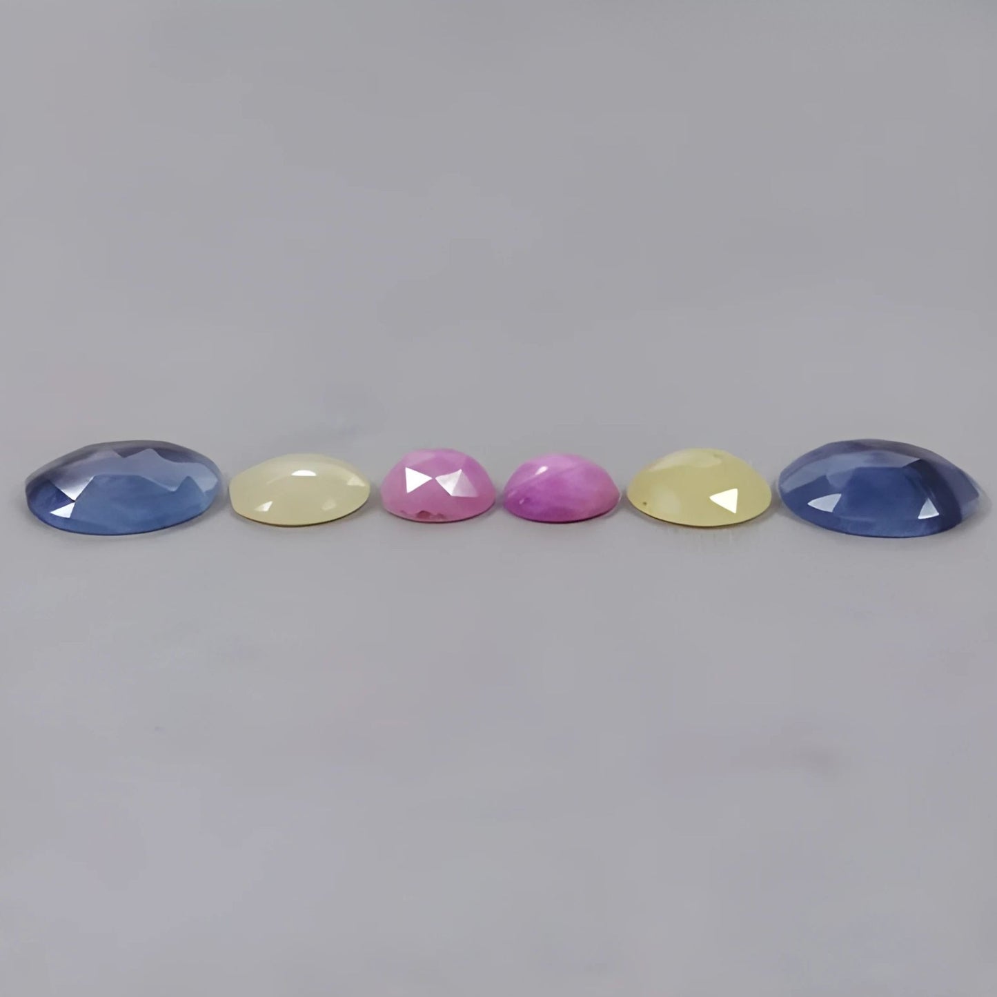 25.90cts Natural Untreated Multi Sapphire Gemstone Round Shape Rose Cut Slices 6pcs