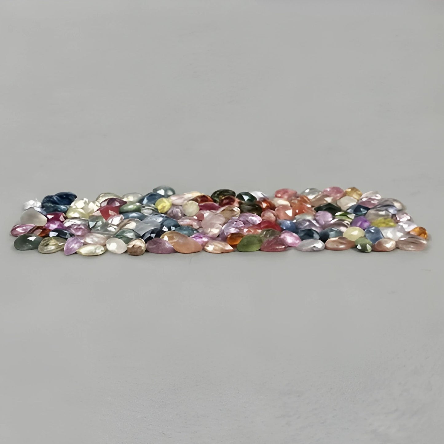 30.85cts Natural Untreated Multi Sapphire Gemstone Pear Shape Rose Cut Slices 114pcs Lot