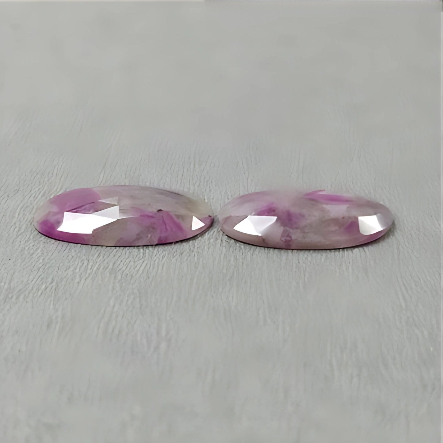 19.10cts Natural Untreated Multi Sapphire Gemstone Oval Shape Rose Cut Slices Pair