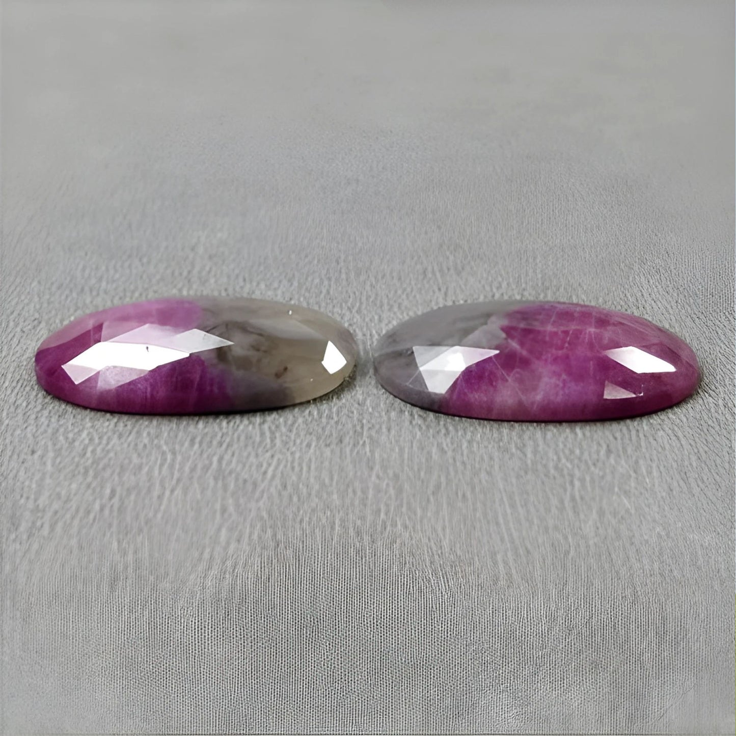 27.65cts Natural Untreated Multi Sapphire Gemstone Oval Shape Rose Cut Slices Pair