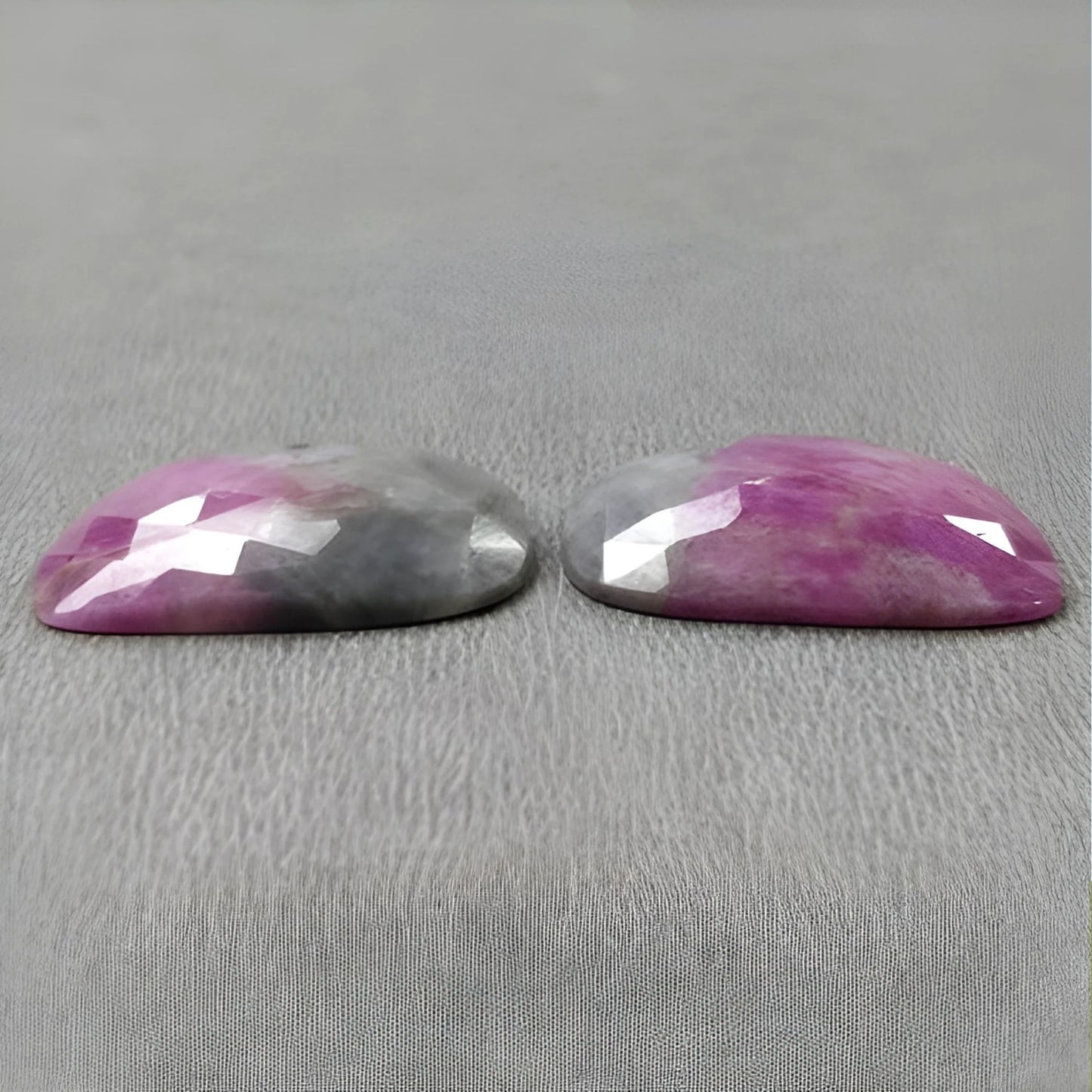 31.00cts Natural Untreated Multi Sapphire Gemstone Fancy Shape Rose Cut Slices Pair
