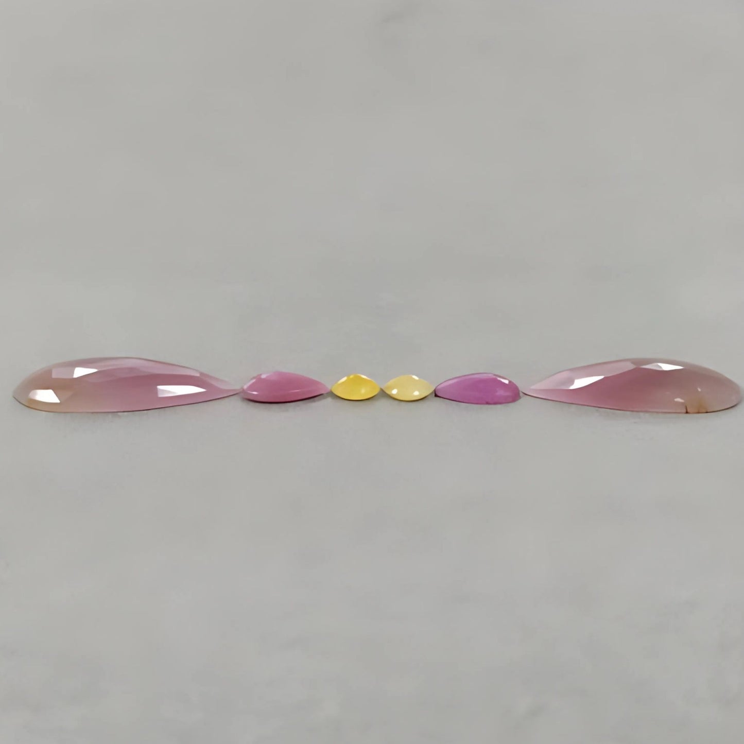 20.35cts Natural Untreated Multi Sapphire Gemstone Pear Shape Rose Cut Slices 6pcs
