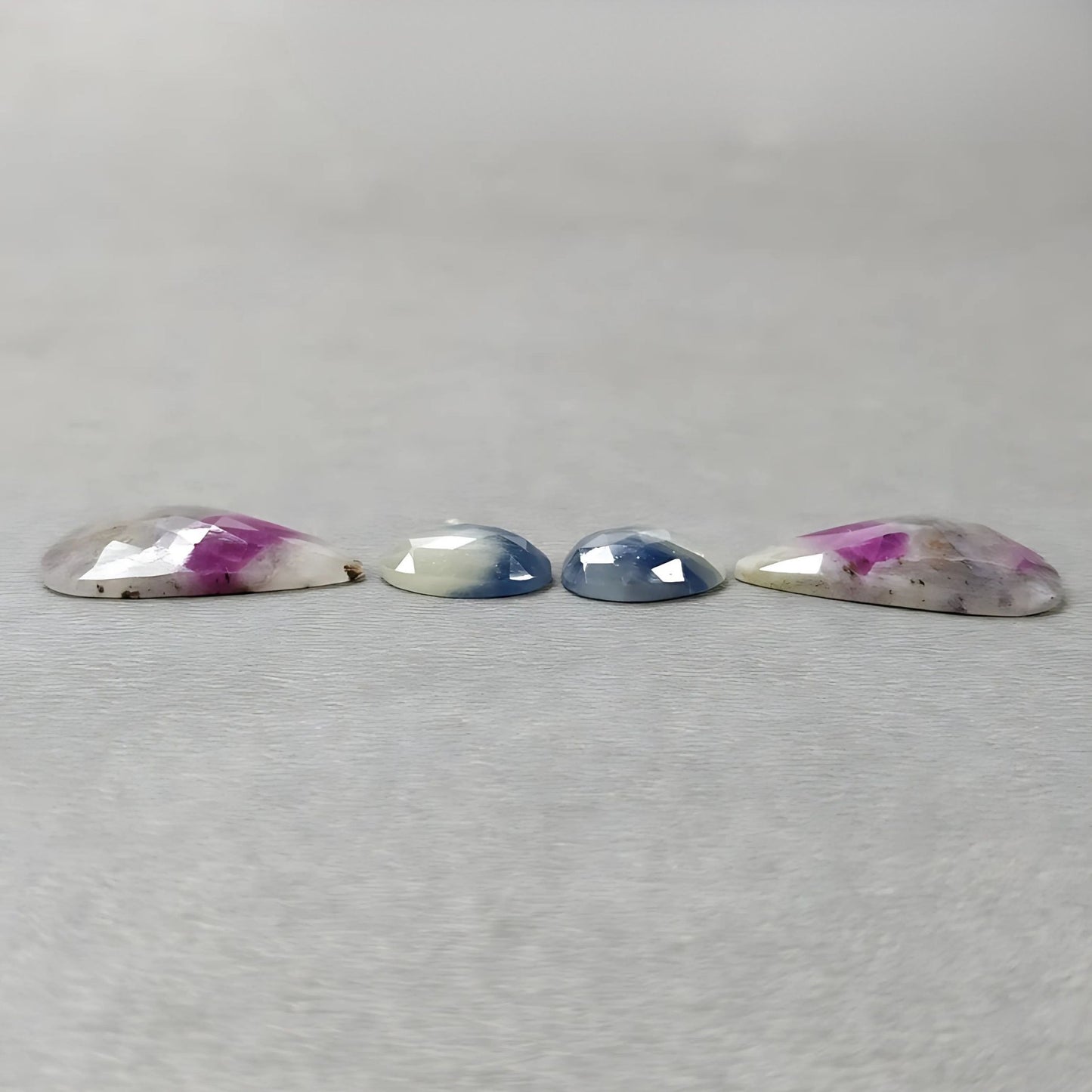 32.20cts Natural Untreated Multi Sapphire Gemstone Fancy Shape Rose Cut Slices 4pcs