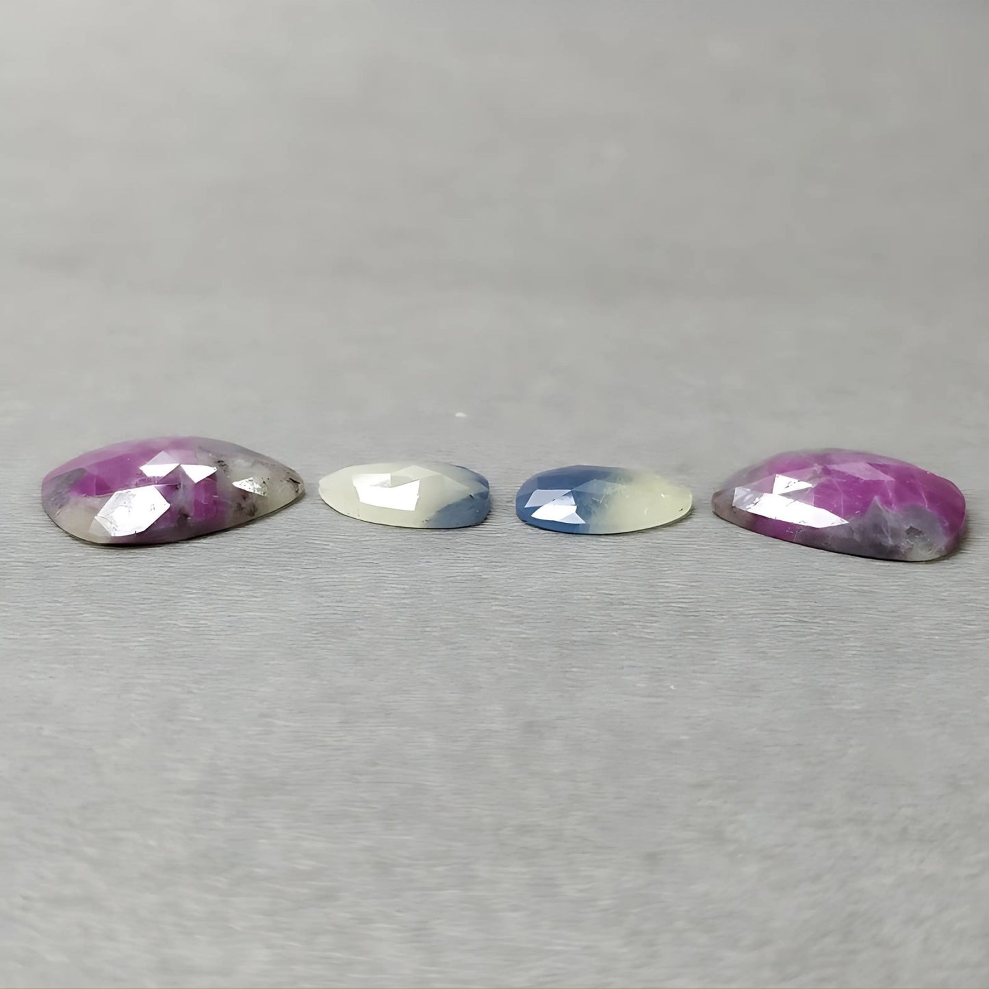 39.20cts Natural Untreated Multi Sapphire Gemstone Fancy Shape Rose Cut Slices 4pcs