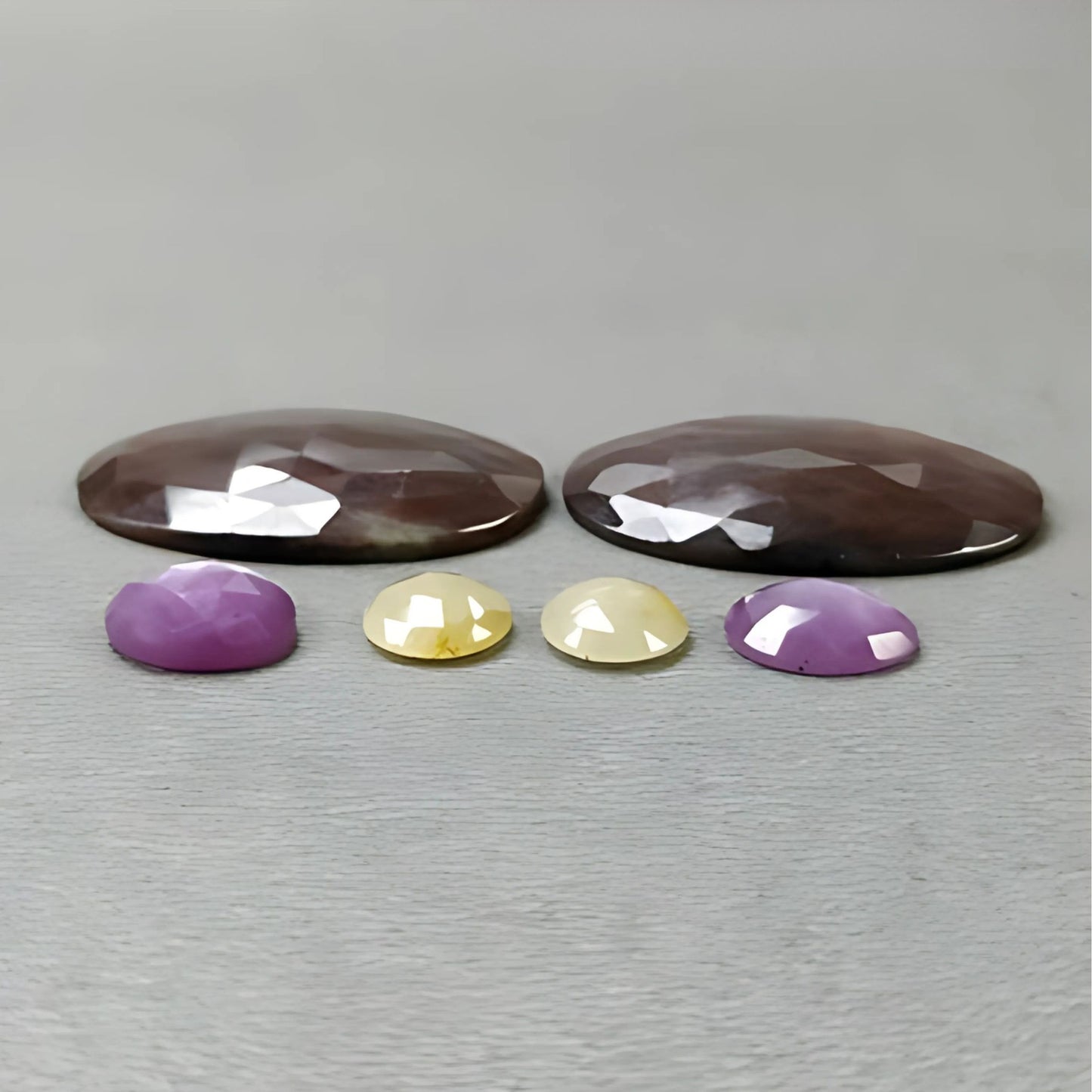 54.80cts Natural Untreated Multi Sapphire Gemstone Oval Shape Rose Cut Slices 6pcs