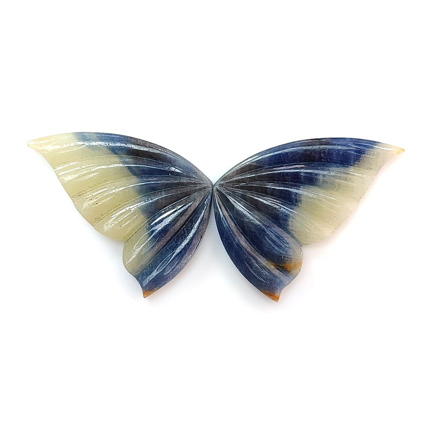 Multi Sapphire Gemstone Carving: Natural Untreated Pink Sapphire Hand Carved Butterfly Pair for Jewelry September Birthstone