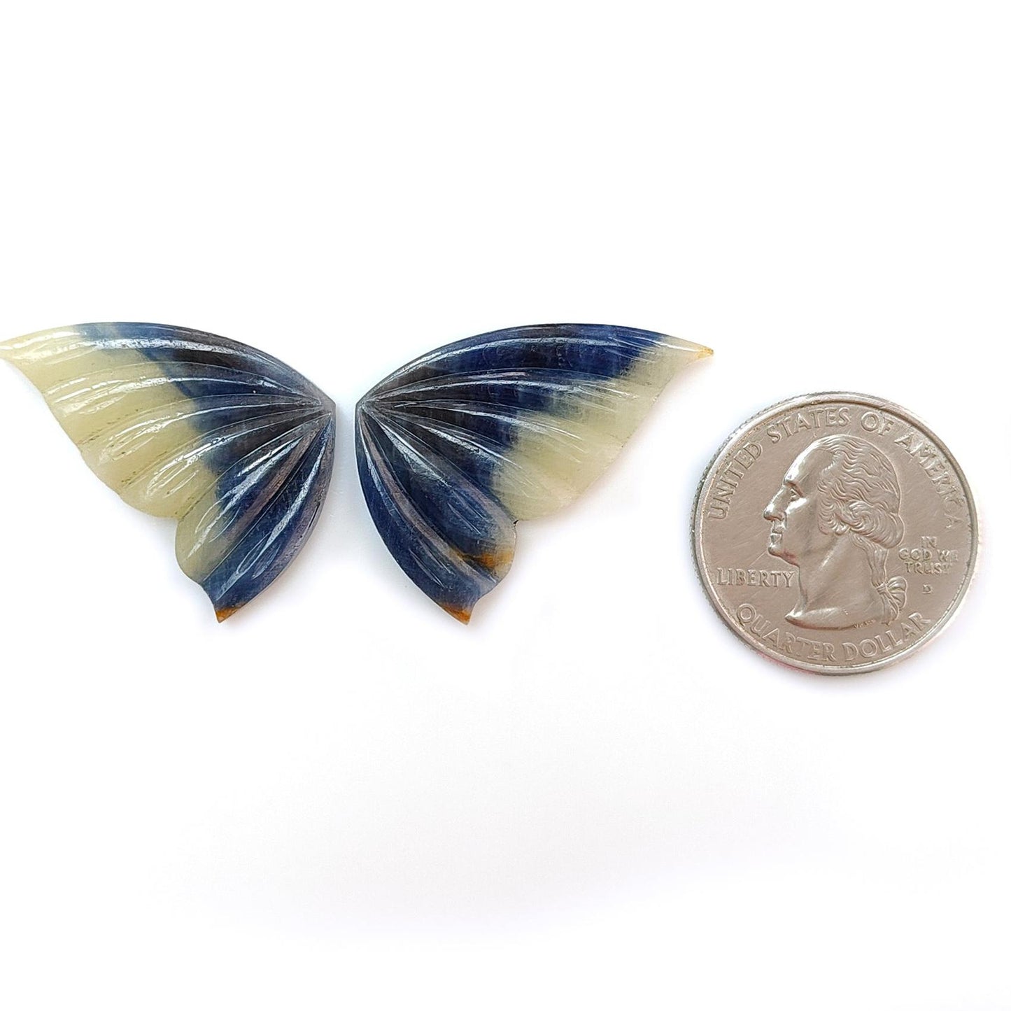 Multi Sapphire Gemstone Carving: Natural Untreated Pink Sapphire Hand Carved Butterfly Pair for Jewelry September Birthstone