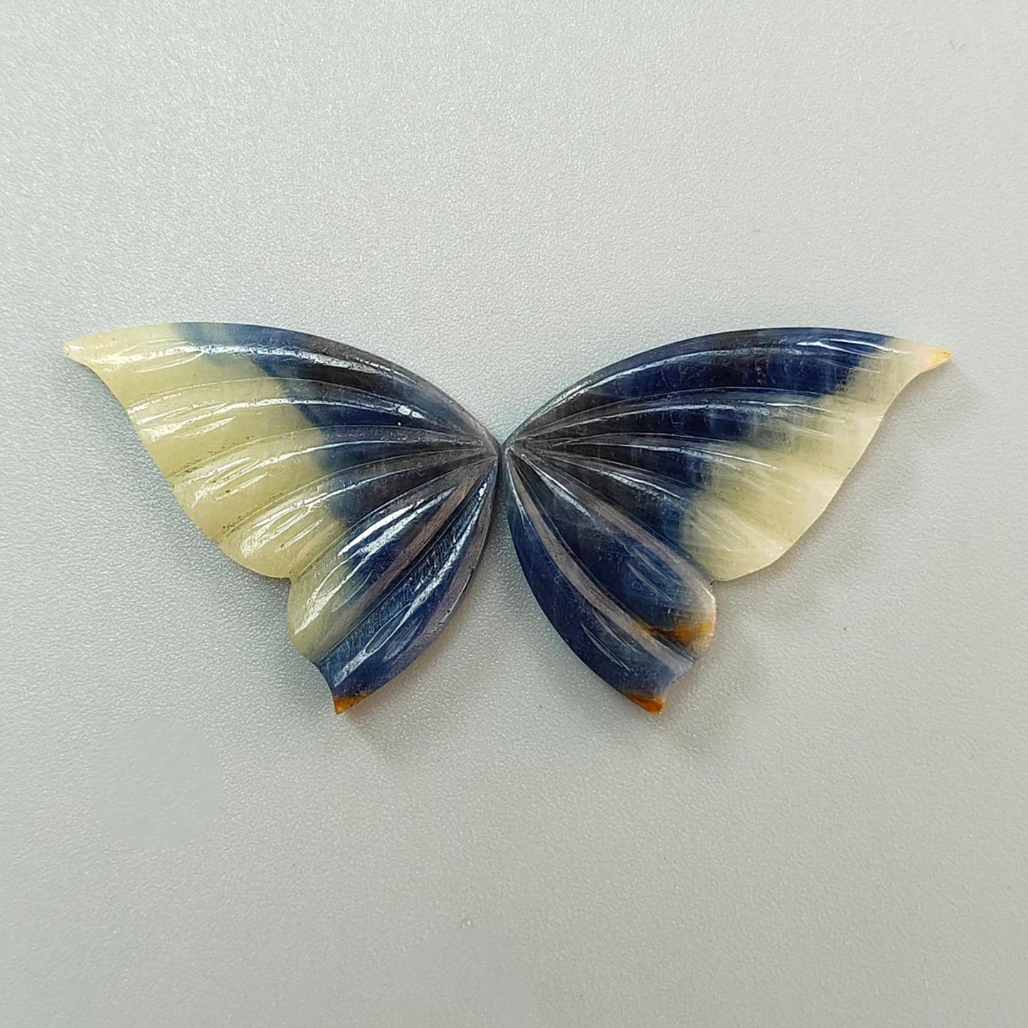 Multi Sapphire Gemstone Carving: Natural Untreated Pink Sapphire Hand Carved Butterfly Pair for Jewelry September Birthstone